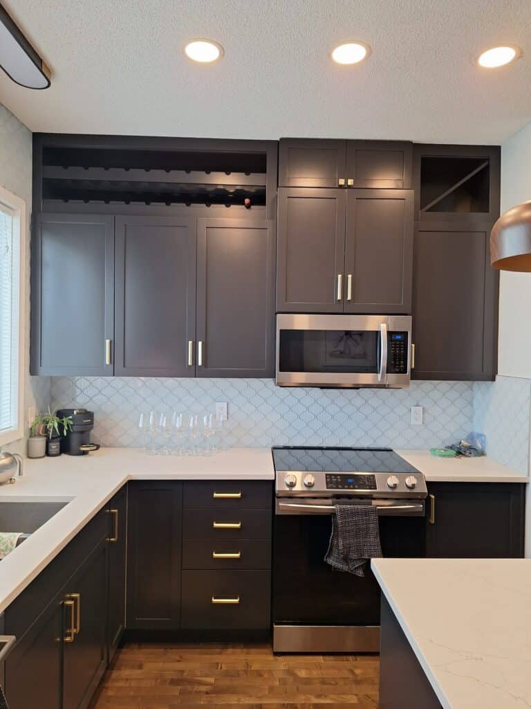 Kitchen cabinet painting in Cochrane, AB